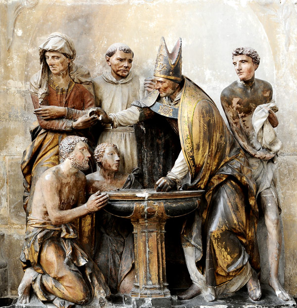 Baptême  de Saint Augustin. Anonyme.